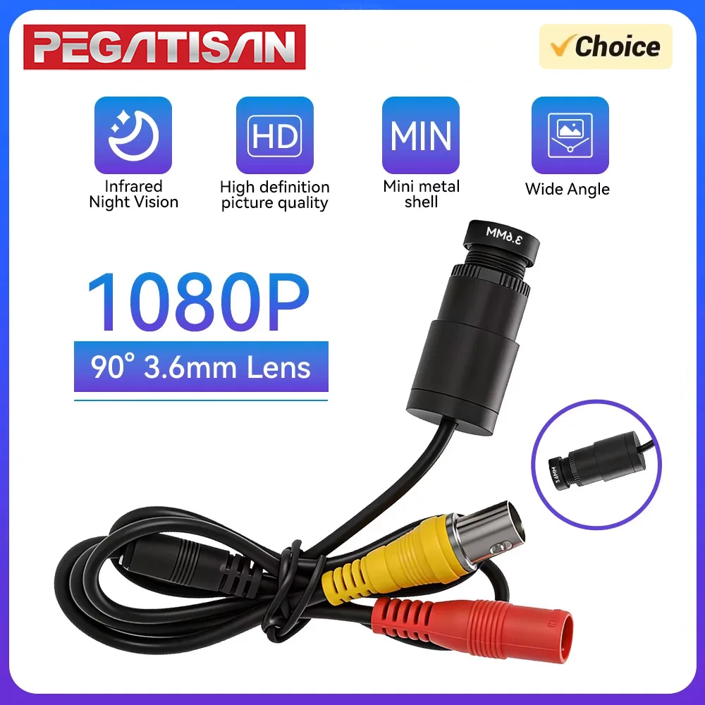 PEGATISAN Mini 2MP Night Vision AHD Camera Coaxial Wired with Weatherproof Analog Camera