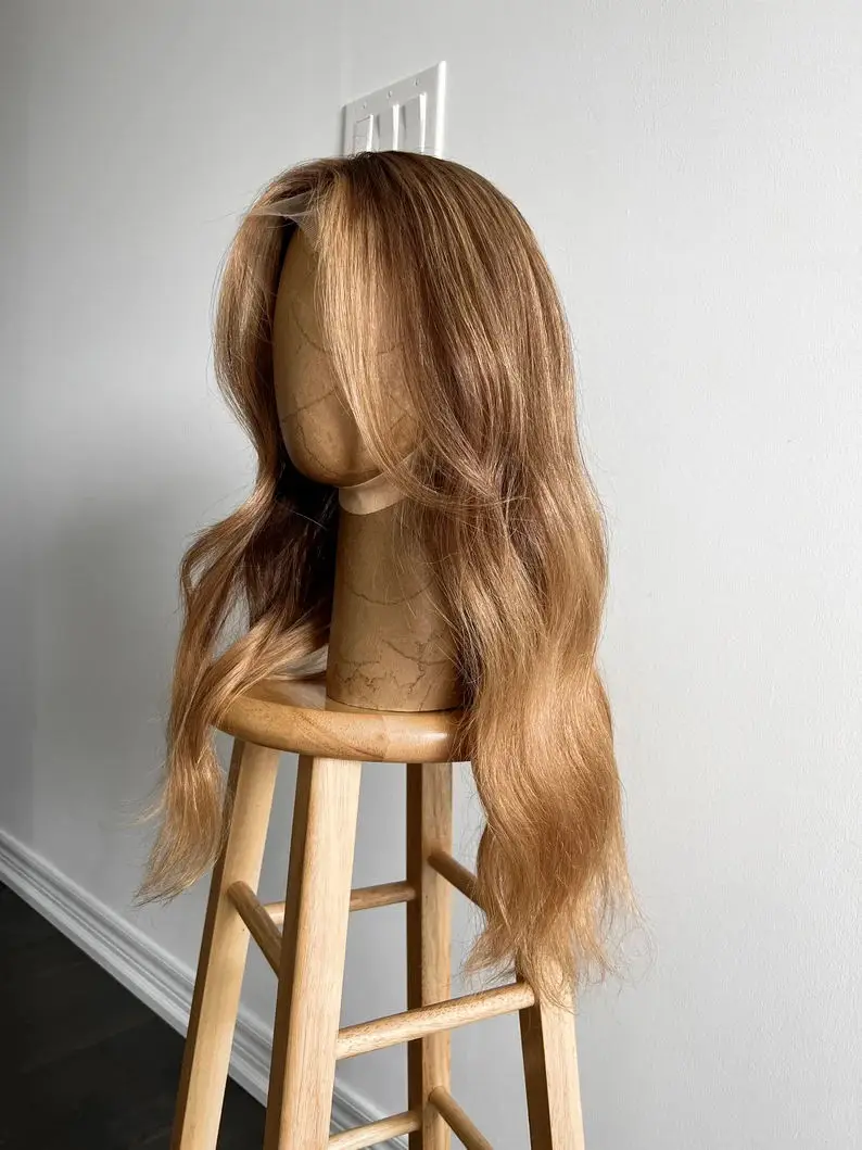 المرأة شعر مستعار طويل الجسم موجة تسليط الضوء على أومبير شعر مستعار أشقر 13*4HD شفافة الاصطناعية الدانتيل الجبهة الباروكات الإناث ألياف مقاومة للحرارة