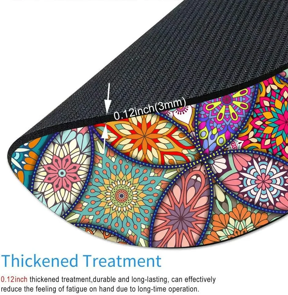 Vintage Round Mandala Mouse Mat Cute Mouse Pads Customized Round Non-Slip Rubber Mousepad 7.9 Inch