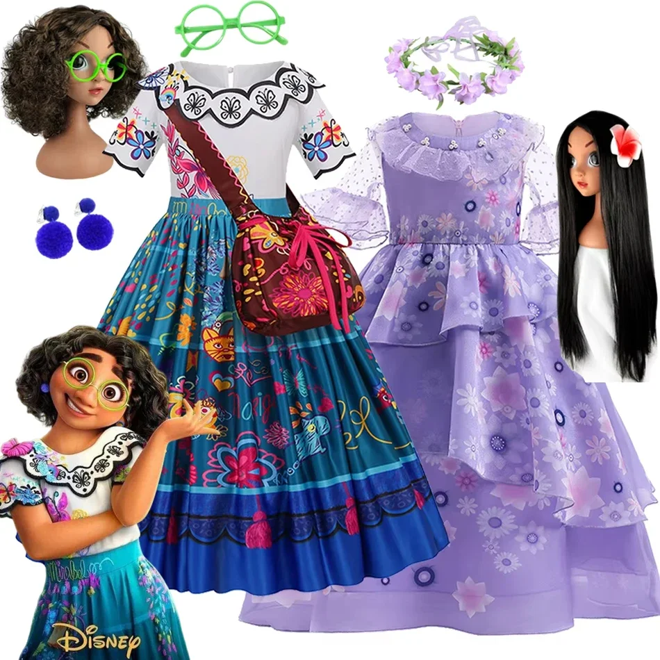 Mirabel Encanto костюм принцессы для девочек, детская одежда на Хэллоуин, Vestidos Isabella, детское платье для косплея в стиле фэнтези с героями мультфильмов Mirabel Encanto костюм принцессы для девочек, детская одежда на Хэллоуин, Vestidos Isabella, детское платье для косплея в стиле фэнтези с героями мультфильмов