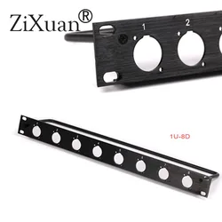 1U Rack Patch Panel 4 8 12 16 Way Channel Flight Case Mount For XLR Connecctor Male Female Speaker Audio Cable Plug Socket 19in