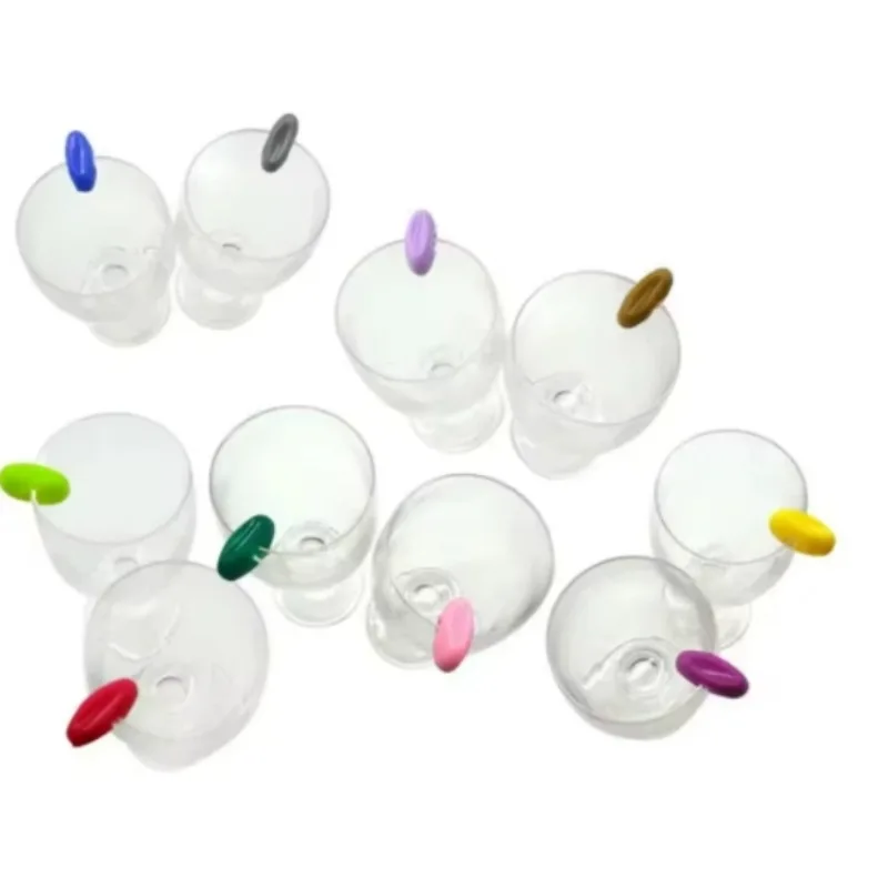 24pcs Bar Wedding Identification Tag Color Random Silicone Wine Glass Marker Juice Champagne Cup Goblet Label Mug Tag