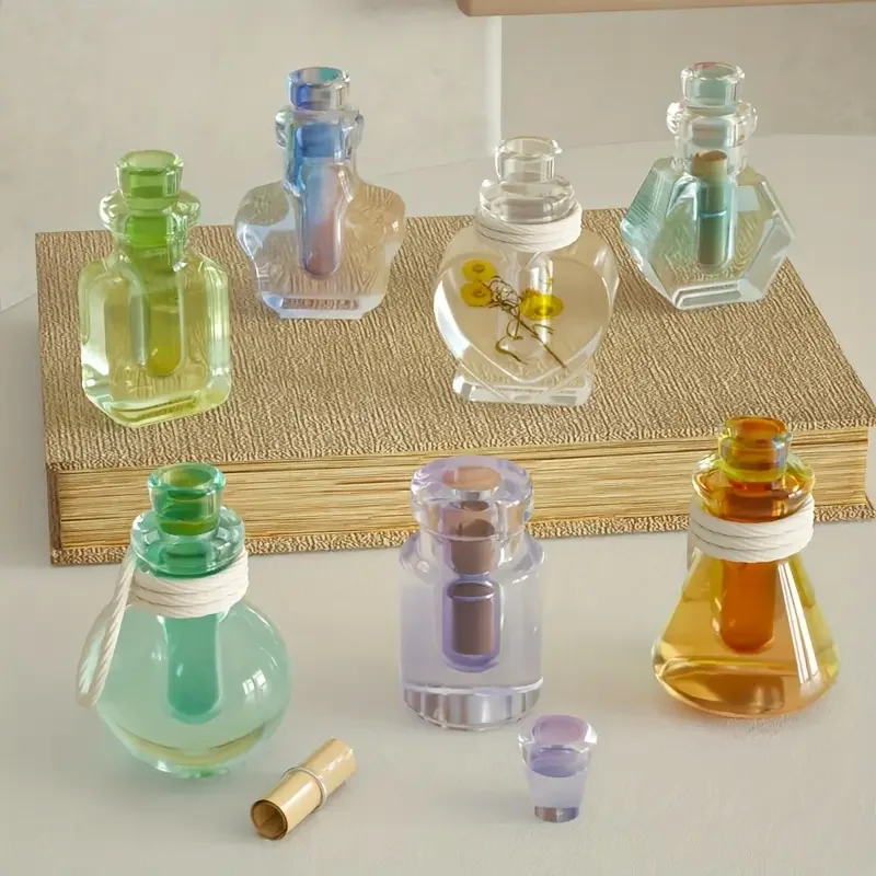 

DIY Cute Small Drift Bottle Pendant Silicone Mold Handmade Star Heart Shaped Wishing Bottle Keychain Charm Ornament Resin Mould