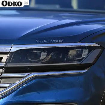2 ks ochranná fólie pro světlomety auta, průhledná černá TPU nálepka pro Volkswagen VW Touareg 7P CR 11-na příslušenství 8 nejlepší prodej příslušenství k Touaregu - №4