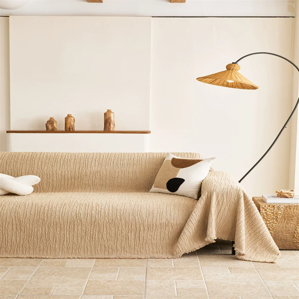 Retro French Style Light Luxury Universal Sofa Cover Non-Slip All-Season High-Quality Fabric Slipcover for Home Decor Anti-Cat