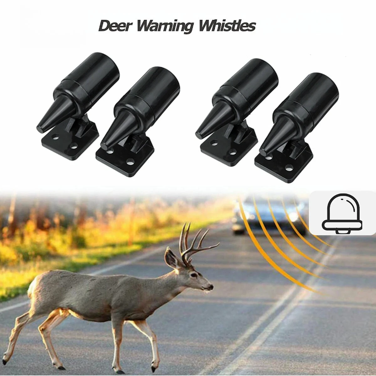 

Миниатюрный всепогодный отпугиватель оленей, 2/4 шт., прочный портативный, с функцией предупреждения о животных и сиреной, для автомобиля и полевых условий