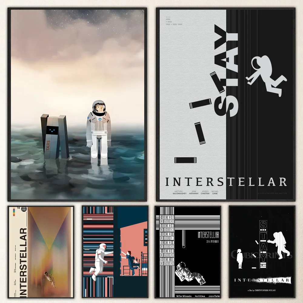 1pc Cartoon Interstellar Space Poster Self-adhesive Art Waterproof Paper Sticker Coffee House Bar Room Wall Decor