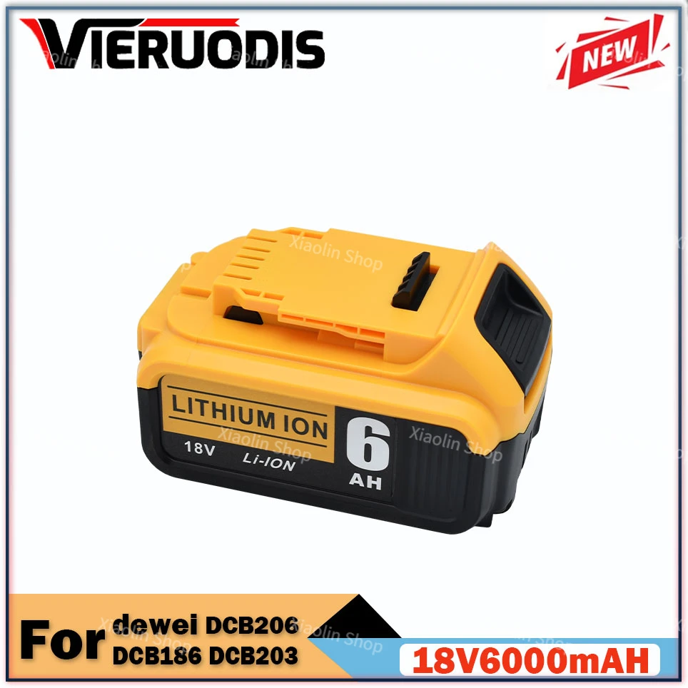 

18V 6000mAh rechargeable battery，for dewei DCB184 DCB184B-XJ DCB180 DCB181 DCB182 DCB183 DCB185 18V Power Tool Battery