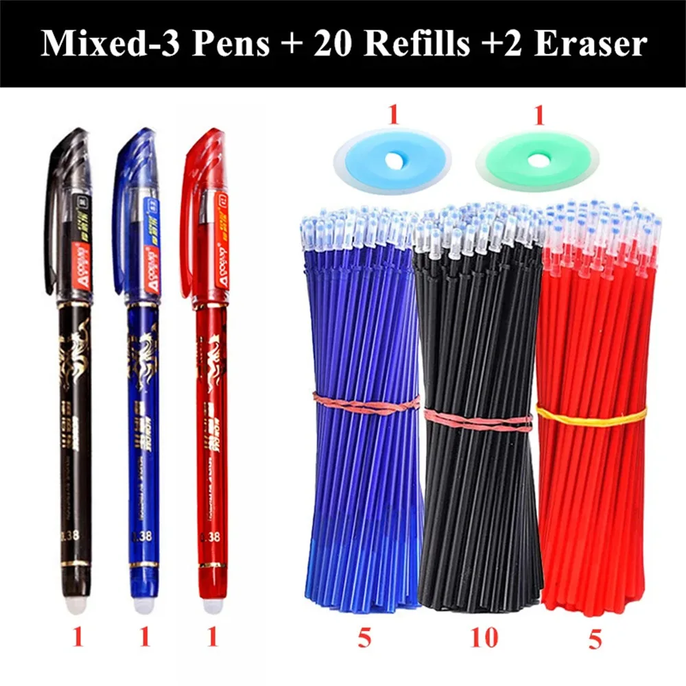 

25Pcs/set 10Set press to erase neutral pen, press to erase neutral pen Nice Gift for Business Office Students Teachers