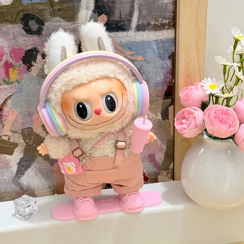 

For Labubu Clothes Big Into Energy Doll 3D Printing Water Cup Snowboard Shoe Headphone Overalls Set Accessories Outfit Gifts