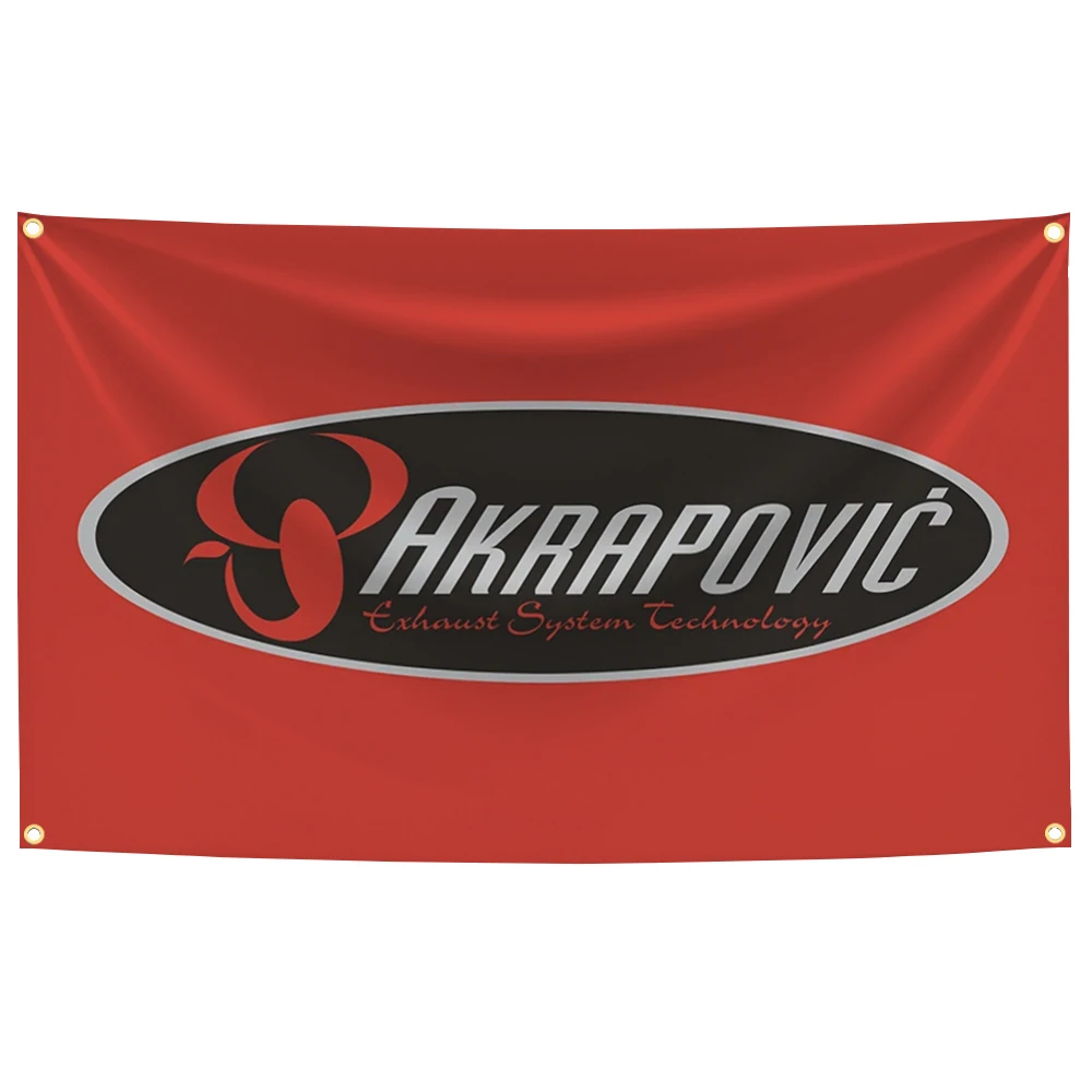 90x150 سنتيمتر A-Akrapovics دراجة نارية العادم العلم البوليستر الطباعة راية ل المرآب جدار الفن ديكور المنزل في الهواء الطلق نسيج