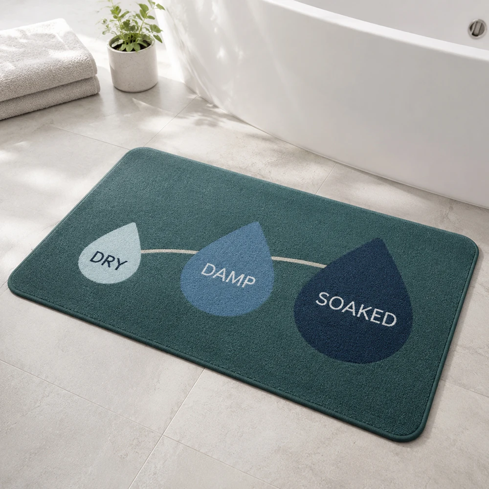 Step Check Funny Bath Mat Dry Damp Soaked Personalized Durable Non Slip Shower Rug Custom Unique Doormat Gifts for New Homeowner