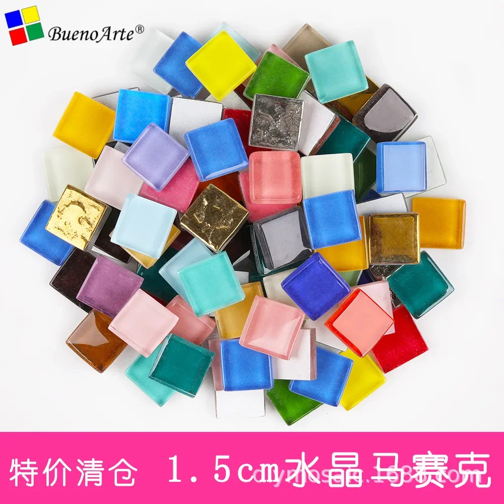 

1,5 см хрустальное стекло мозаика смешанные частицы коллаж креативный ручной работы DIY материал витражное стекло оптовая продажа объемное квадратное зеркало 1 кг