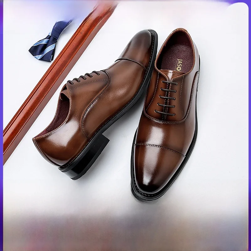 

Мягкая удобная натуральная кожа Formal Dr oes для мужчин Busin Повседневная кожаная верхняя резиновая подошва с круглым носком