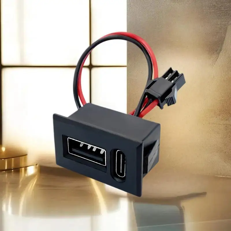 With Cable Connector Double Layer Usb Female Base Type-C Socket And Female Usb Lamp Charging Socket Power Socket