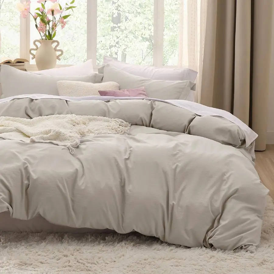

Duvet Cover King Size 3 Pieces Prewashed CottonLike Extra Soft Bedding Set, Includes 1 Duvet Cover 104x90 Inches with Zipper Clo