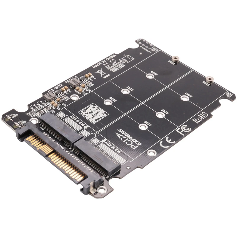 10X 2 In 1 M.2 Nvme SATA U2PCB M.2 NVME SSD Key M Key B SSD To U.2 SFF-8639 Adapter Pcie M2 Converter Desktop Computer