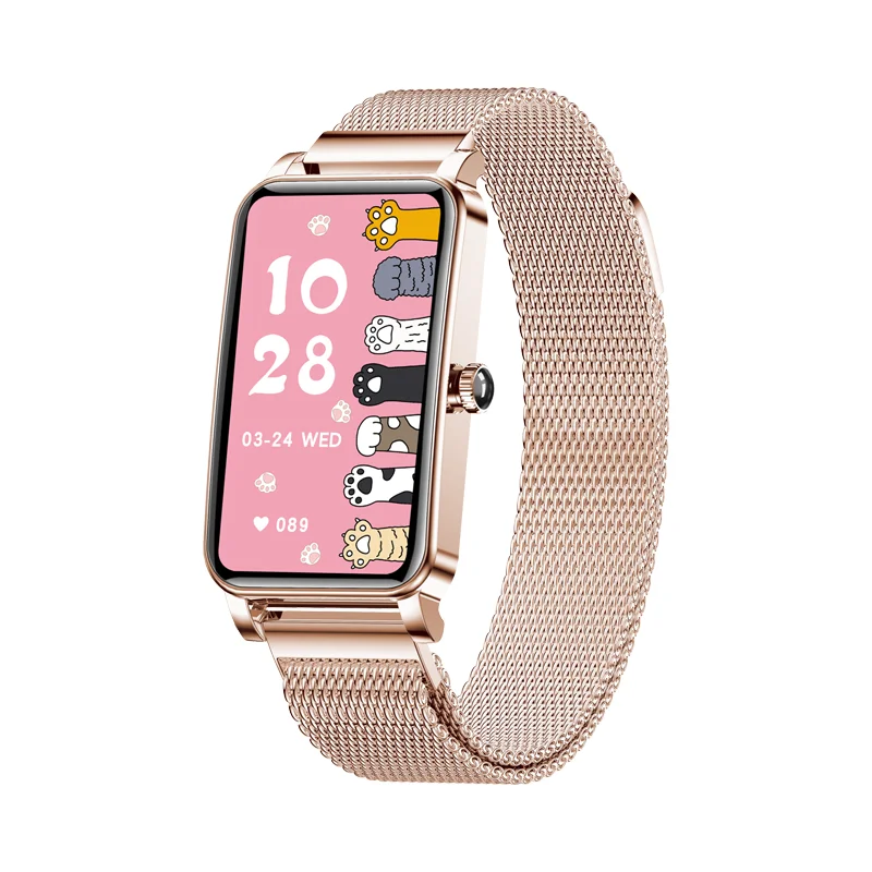 Hölgyek smare nézni ZX19, Arany Rozsdamentes szíj female/women smartwatch menstrual Havi vérzés emlékeztető Piperkőc Oxigén smare Karcsat