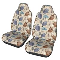 night owl 2pcs Print Car Seat Covers for Women and Men, Universal Auto Front Seat Protector Fits for Car, SUV Sedan,