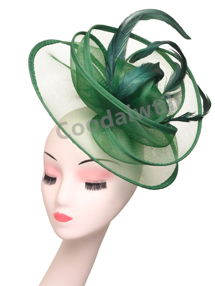 

Свадебные аксессуары для волос, вуаль с перьями, чародейные шляпы, коктейльные головные уборы, женские гонки, шляпа, повязка на голову