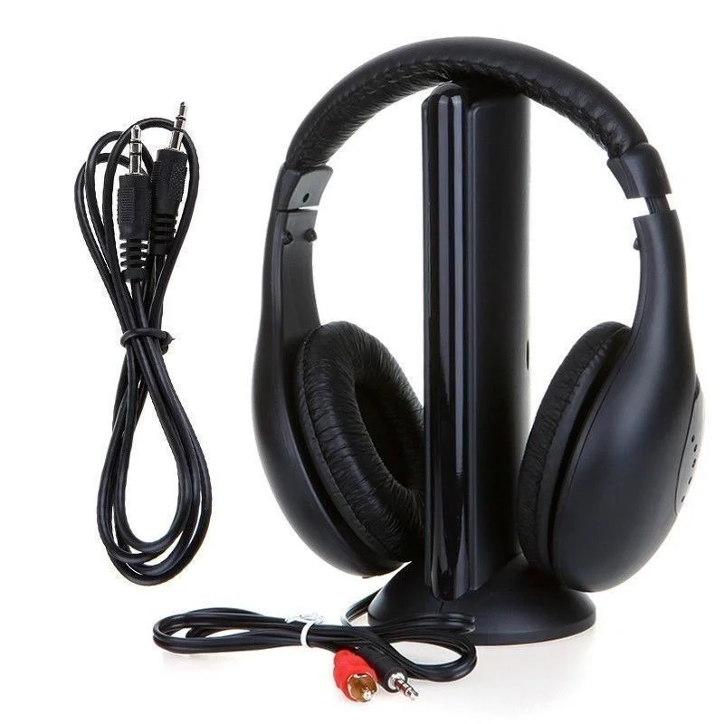 5-in-1 Wireless Headset TV Headset Computer Game RF Wireless Headset  Wireless Headset Stereo Headphone for IPod MP3 FM TV PC