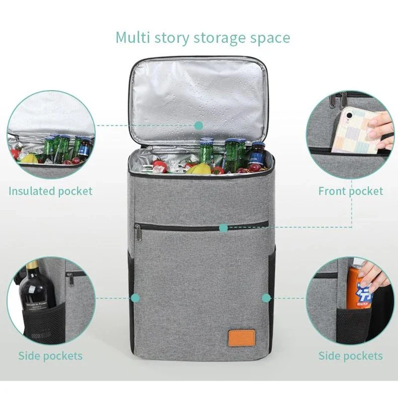 Cooler Backpack Leakproof Sac Isotherme Cool Nevera Portátil Bolsa Térmica Hieleras Portatil Back Pack Lonchera Para Almuerzo