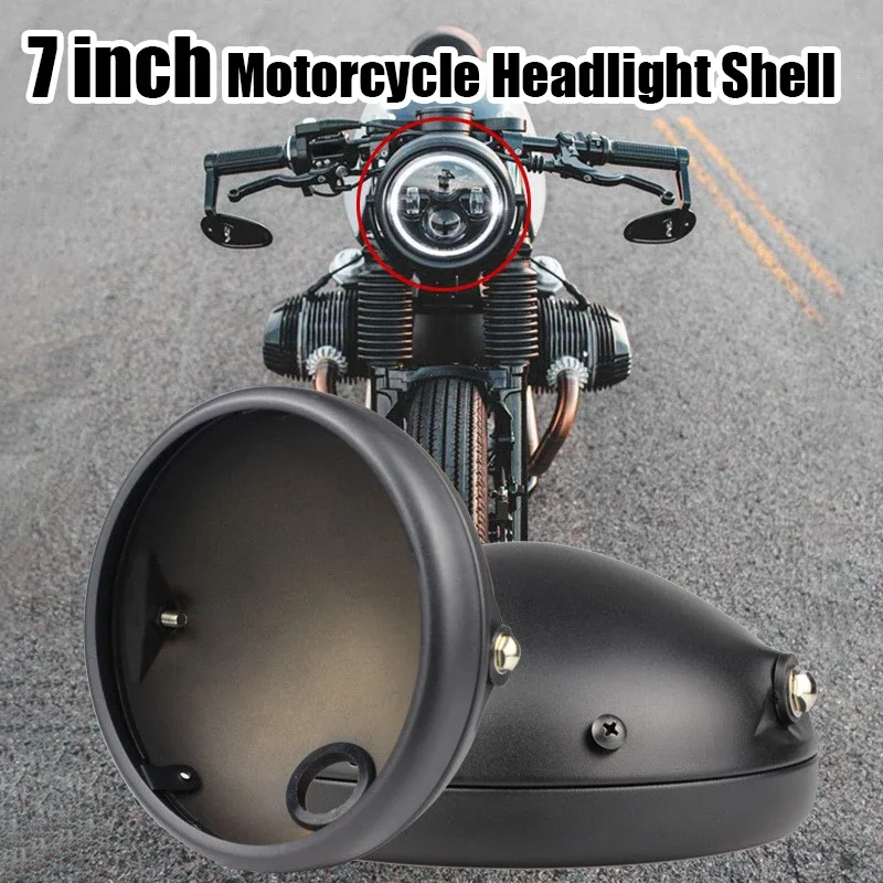 Motorcycle Lamp Shell 7 Inch LED Headlight Lamp Cover Black Retro Motorcycle Refitted Headlight Shell Motorcycle Accessories