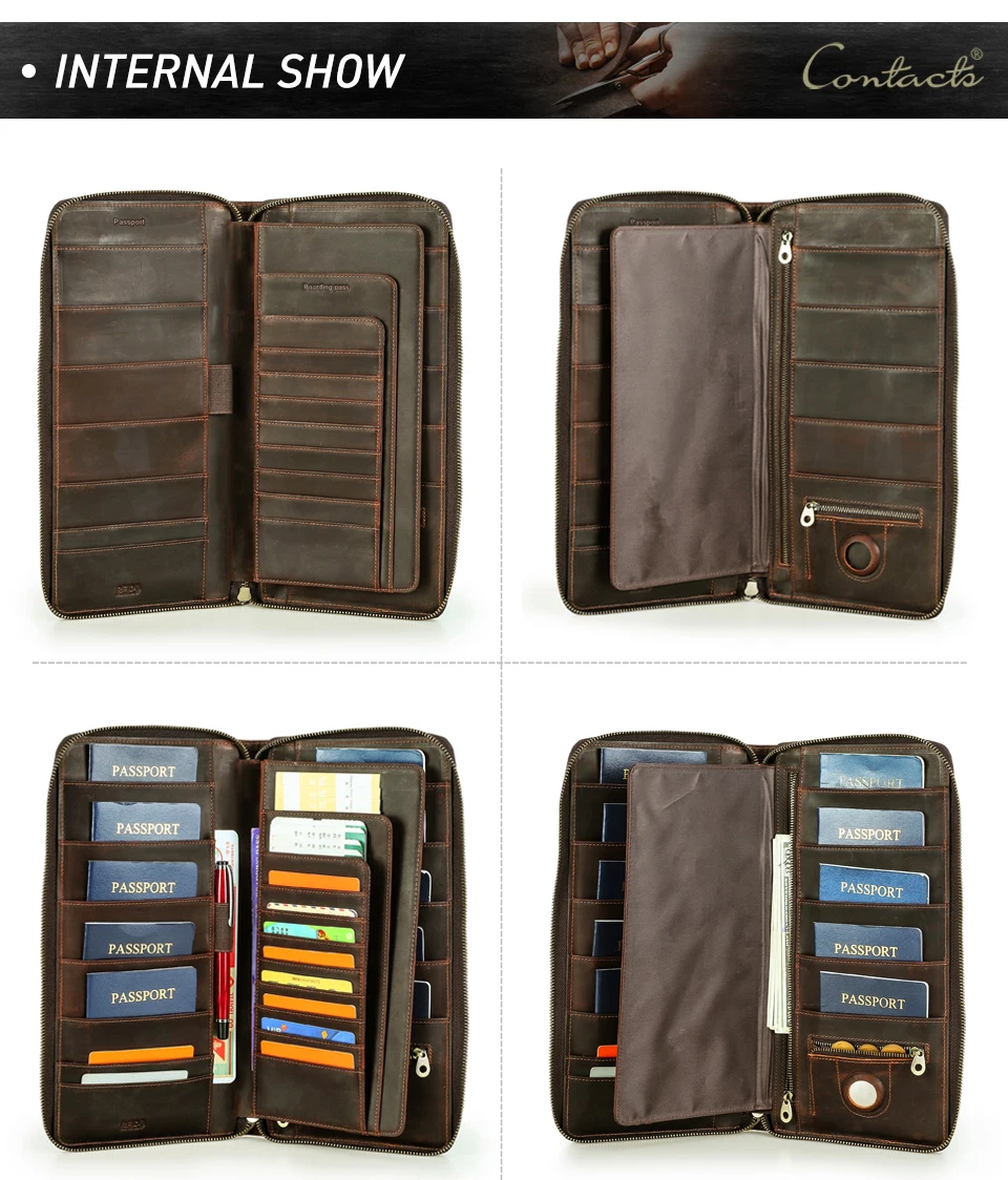 Reisepass-Etui, Familien-Reisepass-Halter, Dokumenten-Organizer, Kartenhalter, Clutch, RFID-Schutz, Diebstahlschutz, Verlustschutz – Detail 22