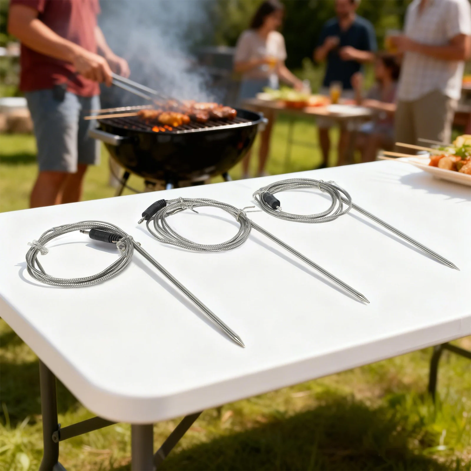 Stainless Steel Probe Sensor Bbq Cooking BBQ Thermometer Probes Temperature Range 0-300 C Compatible With IBBQ-4T