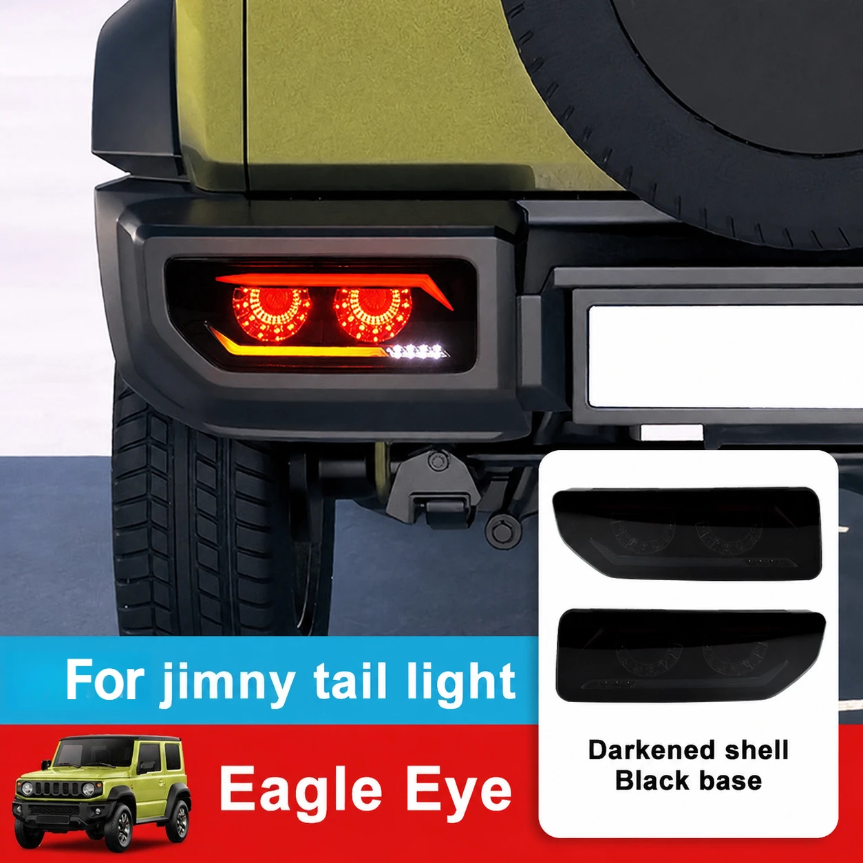 For Suzuki Jimny 2018-2026 Car Upgrade Tail Light Eagle Eye Devil Eye Style Rear Lamp Modified DRL Brake Reverse Warning Lamp