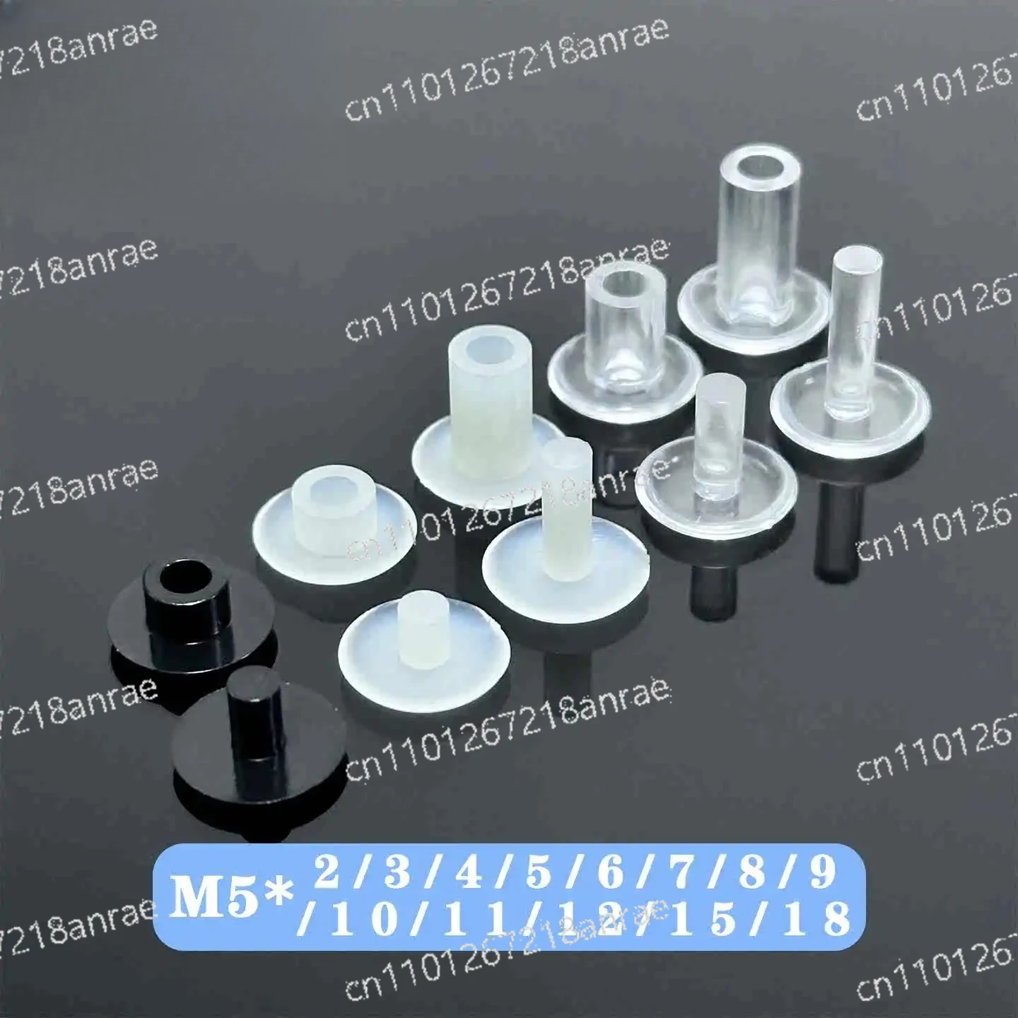 Plastic stationery mother-child plastic binding press book buckle rivet black and white transparent plastic buckle