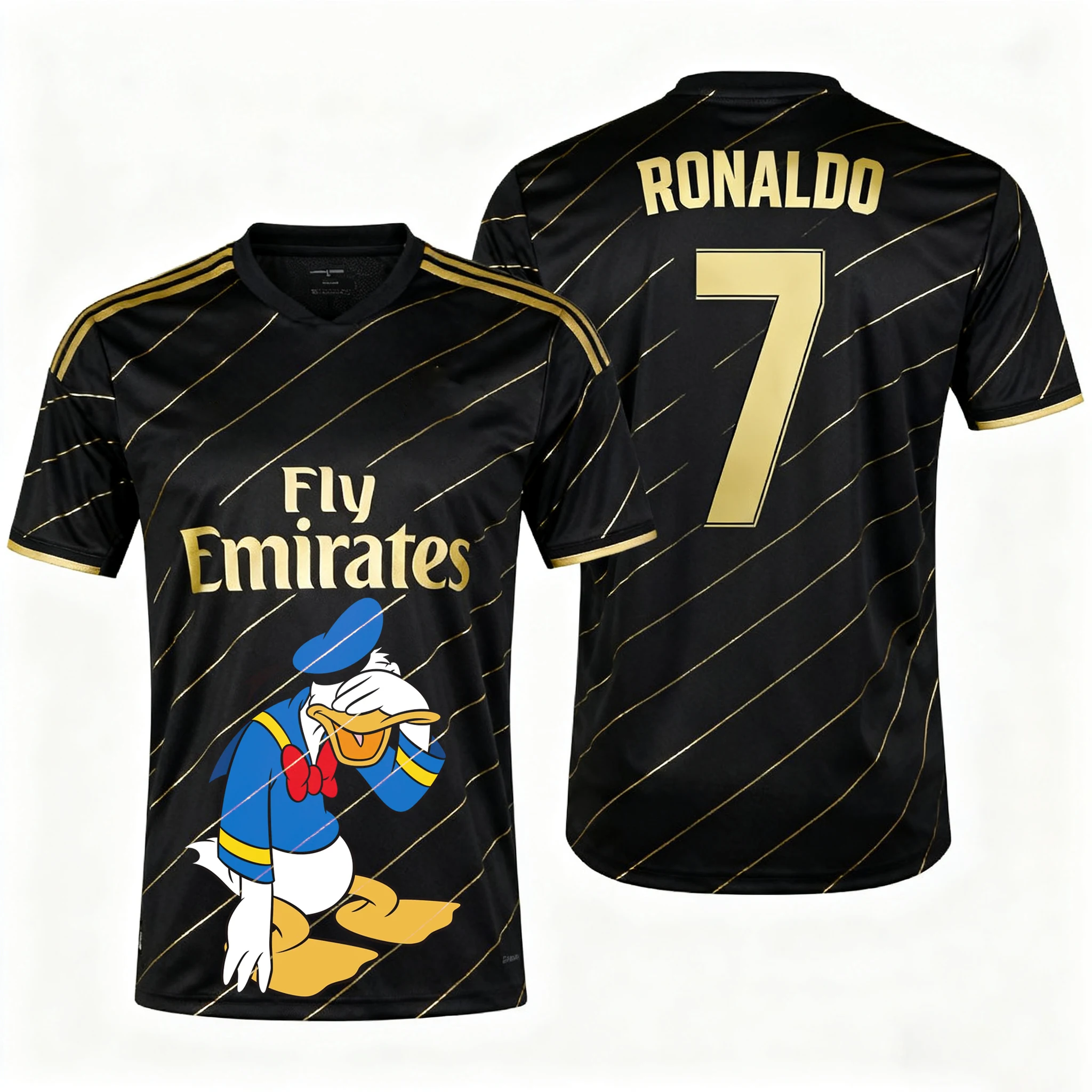Disney Donald Duck Ronaldo No. 7 football jersey 3d Printing Summer Sports Dry Quickly Men's T-Shirt Children's Clothing Tee Y2k