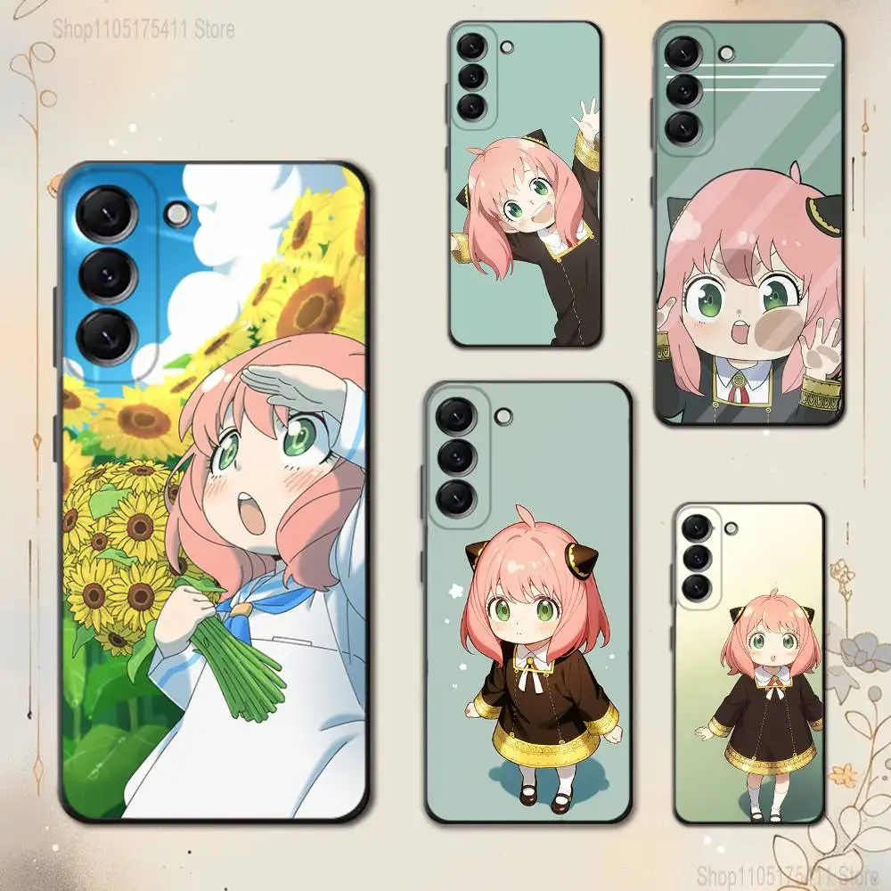 

S X F A-Anya F-Forger Phone Case For Samsung Galaxy A 73,72,51,53,52,71,22,5G,Note,J7,8,9 Soft Black Cover