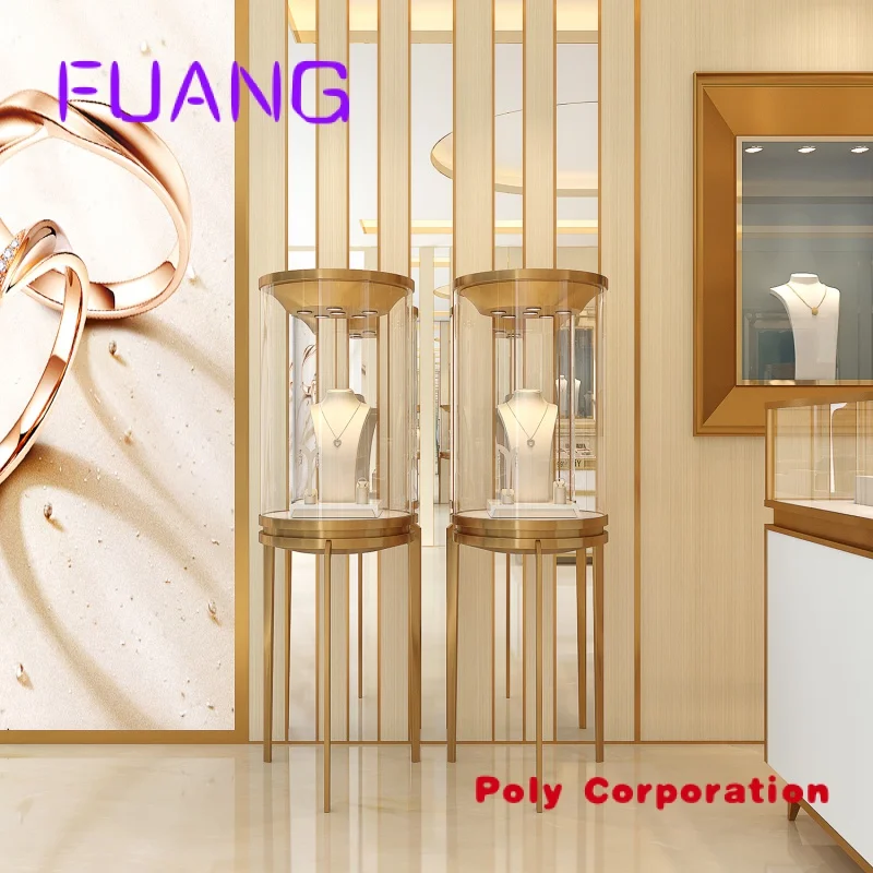 Custom  Commercial duty free led strip shop decoration design metal wholesale jewelry displays cabinet light cash