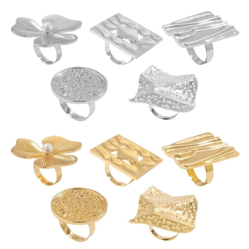 195C Delicate Opening Rings Geometric Rings Hand Jewelry Finger Rings Suitable for Enhancing Everyday and Party Outfits