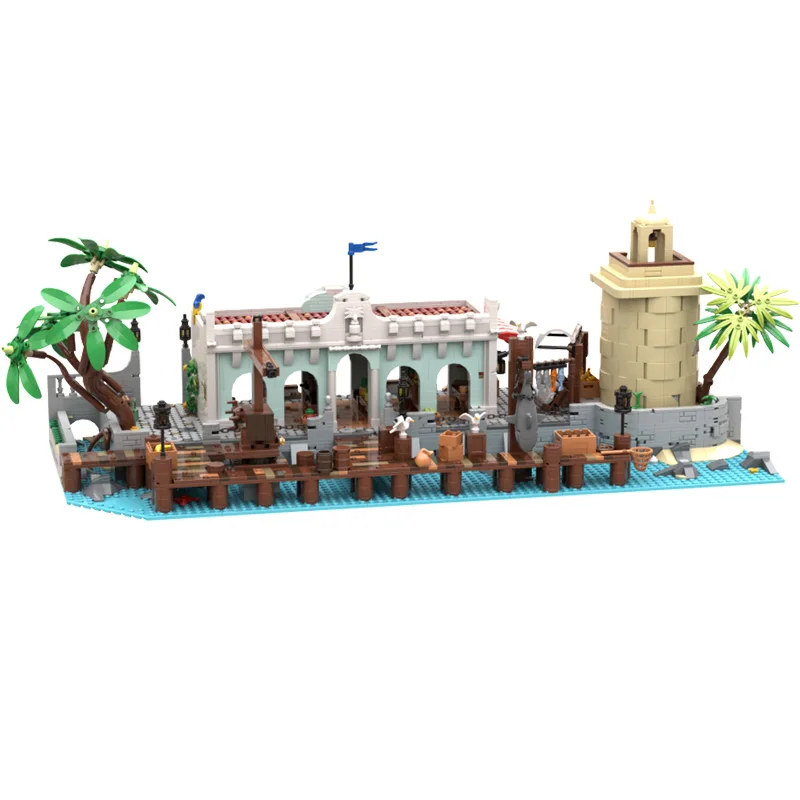 4107 PCS City Ancient Architecture Creative Dock MOC Building Block Model Children's Diy Educational Surprise Toys Birthday Gift