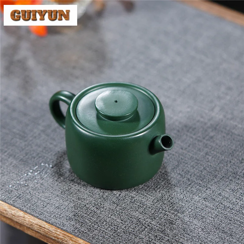 150ml Exquisite Yixing Purple Clay Teapots Handmade Gun Nozzle Pot Raw Ore Dark Green Mud Kettle Zisha Tea Set Craft Collection