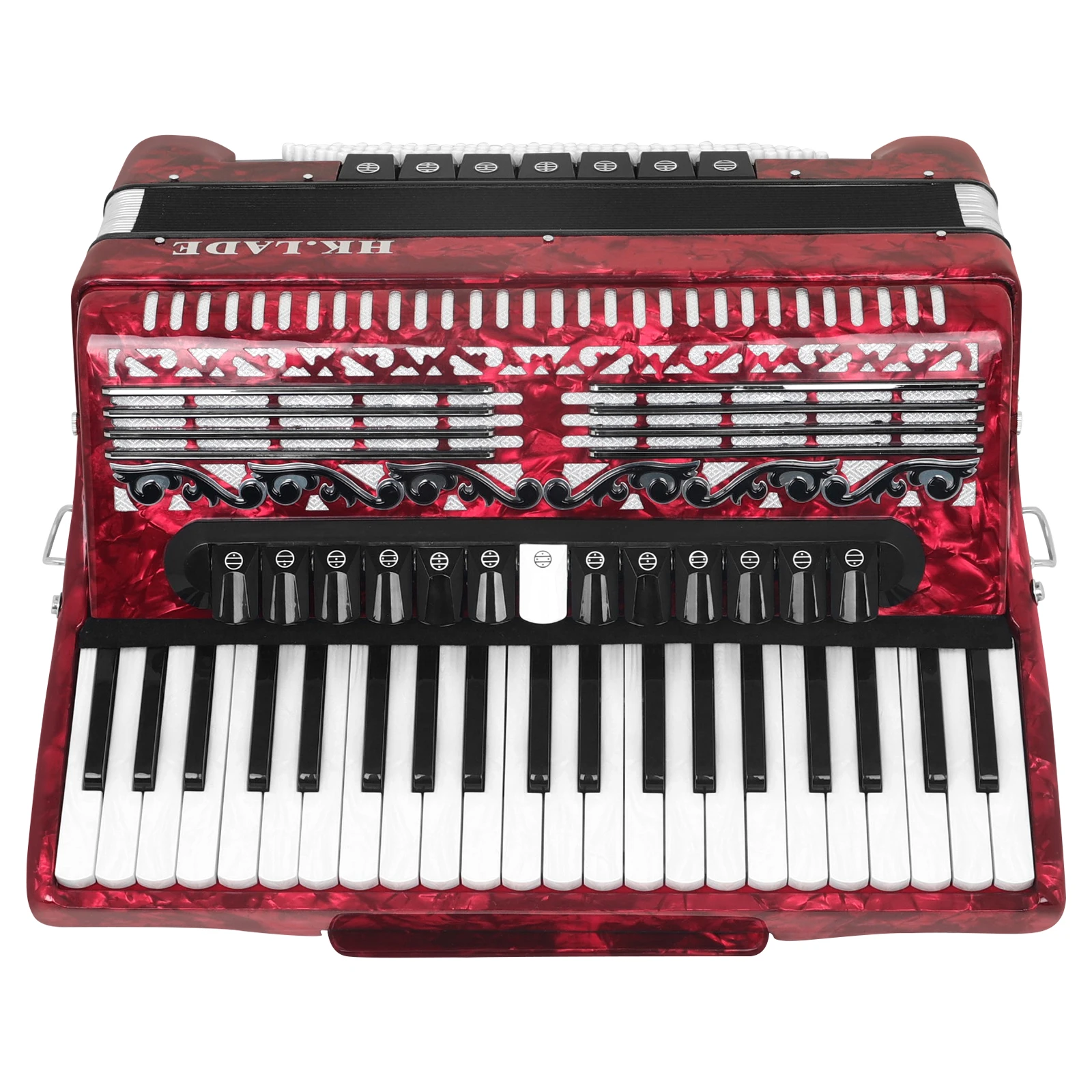 HK·LADE AH-130 Accordion 41 Keys 120 Bass 13 Keyboard Voice Changing Accordion Sheepskin Bellows Accordion with Storage