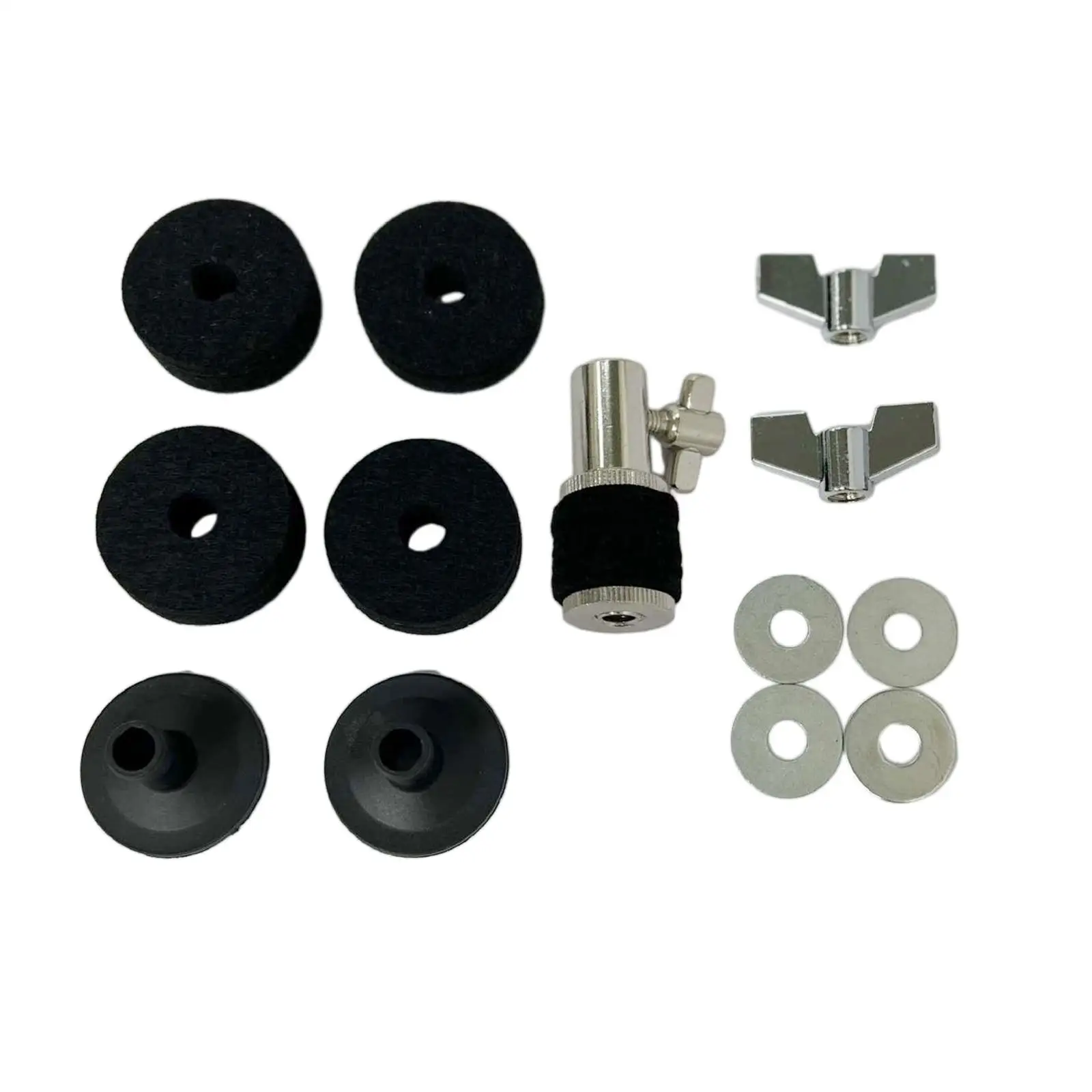 13 Pieces Cymbal Replacement Accessories, Drum Cymbal Felts Pads Drum Keys, Hi Hat Clutch Felts,