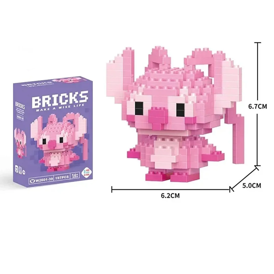 

Disney LiLo Stitch Toys Building Block Disney Angel lega Cartoon Character Assembled Model Toys For girl Children Birthday Gifts