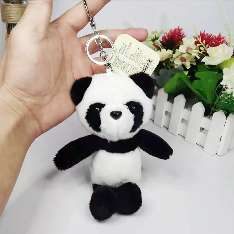 new National Treasure Panda delicate Pendant lifelike soft doll decorate Keychain couple birthday sweet gift