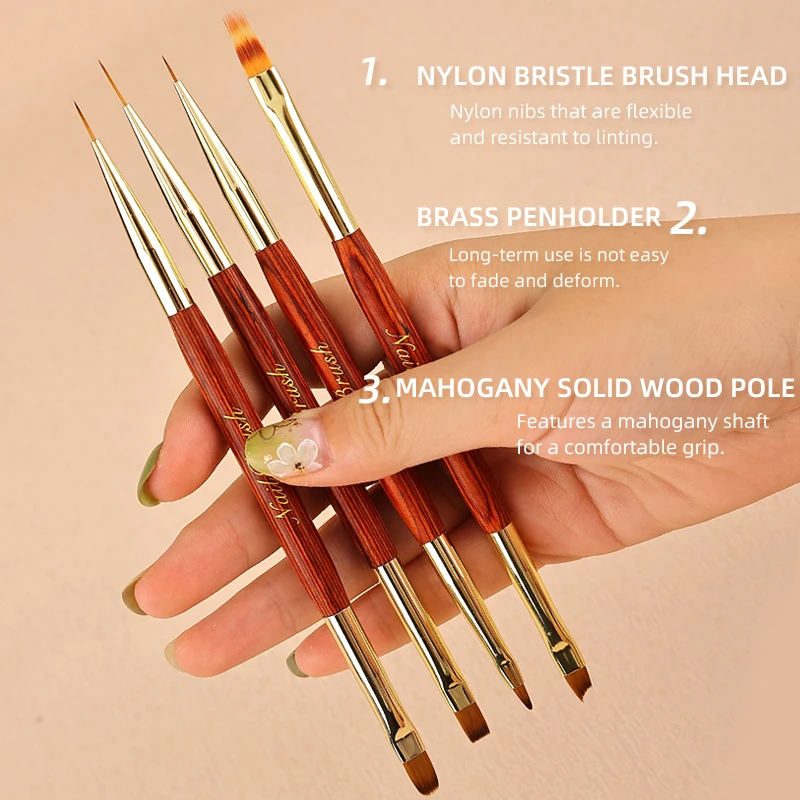 Dual-Ended Nail Brush for Acrylic Gel Nail Art Flower Liner Painting Drawing Manicure Tools Wholesale