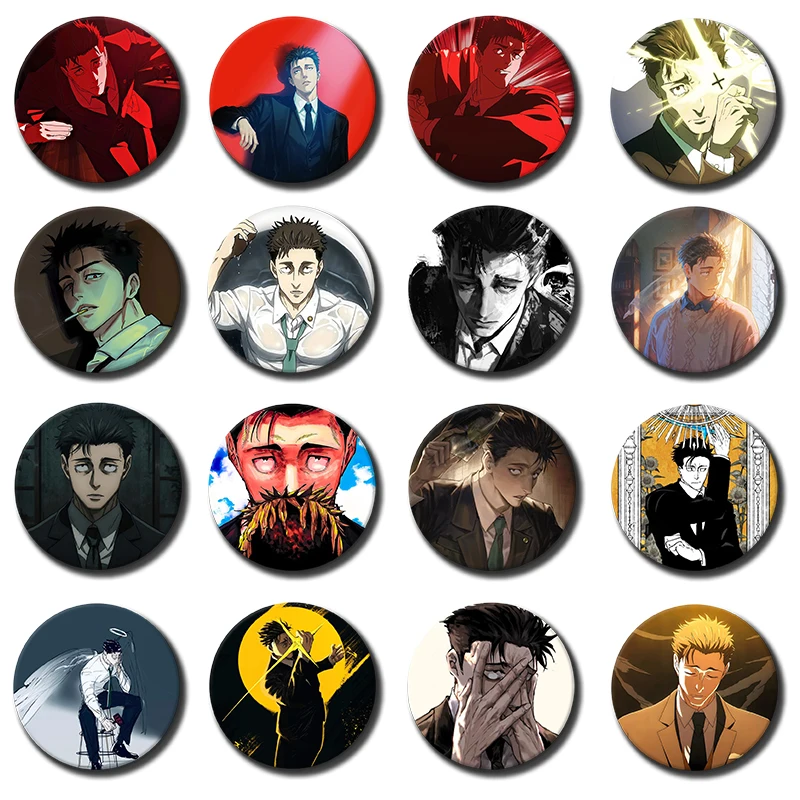 Anime Character Hiromi Higuruma Badge Cartoon Role Playing Round Pin Snap-in Brooch for Bag Clothes Accessories Souvenir Jewelry