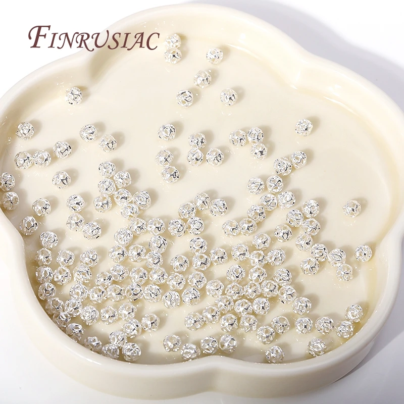 4/5/6/8MM Messing Runde Hohl Spacer Perlen 18K Gold Überzogene Separator Perlen armband Perlen Hohe Qualität DIY Schmuck Zubehör – Detail 14