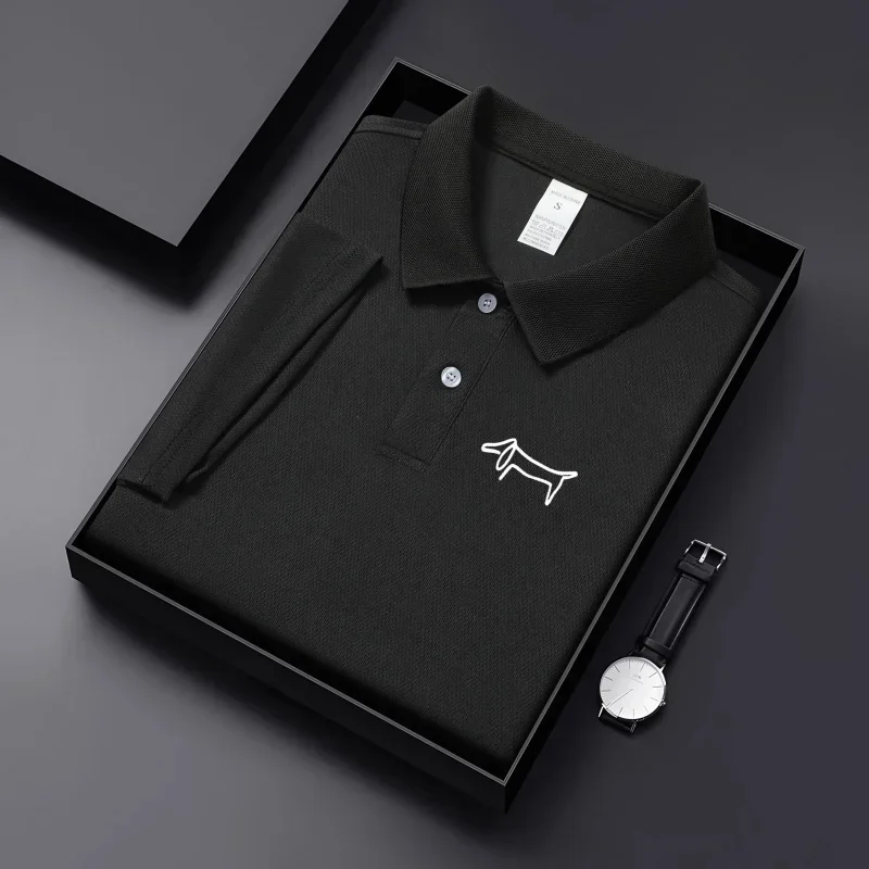 Polo de Golf Azul Marino para Hombre, Ropa de Golf Transpirable Informal de Verano, Polo para Uso Diario en la Oficina y el Golf