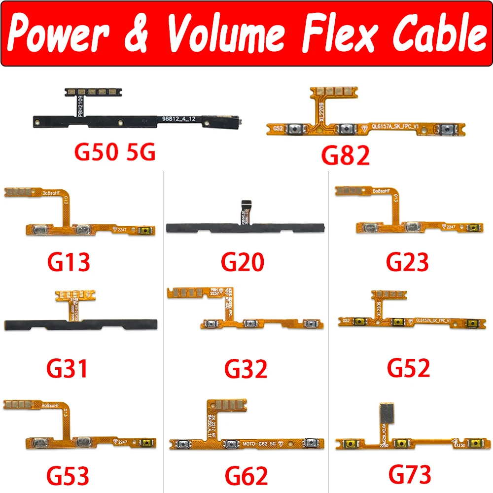 

НОВЫЙ гибкий кабель с боковой кнопкой регулировки громкости для Moto G13 G20 G23 G31 G32 G50 G51 G71 5G G52 G53 G62 G73 G82 G14