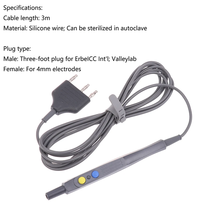 4.0MM Hand Control ESU Pencil Electrosurgical Cautery Pencil Reusable Medical Device for Surgical Precision