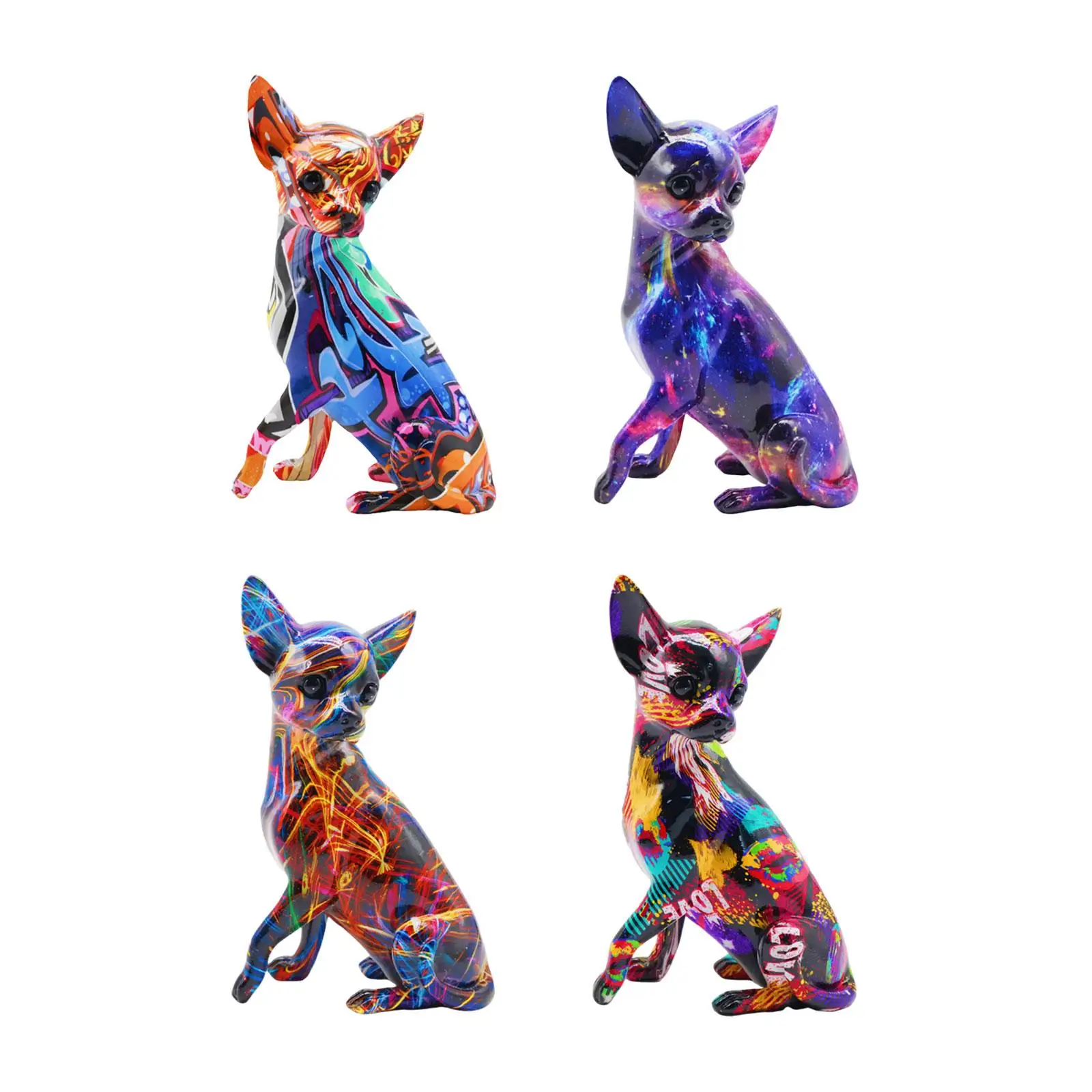 

Dog Sculpture Resin Craft Artwork for Office Home Entrance Living Room