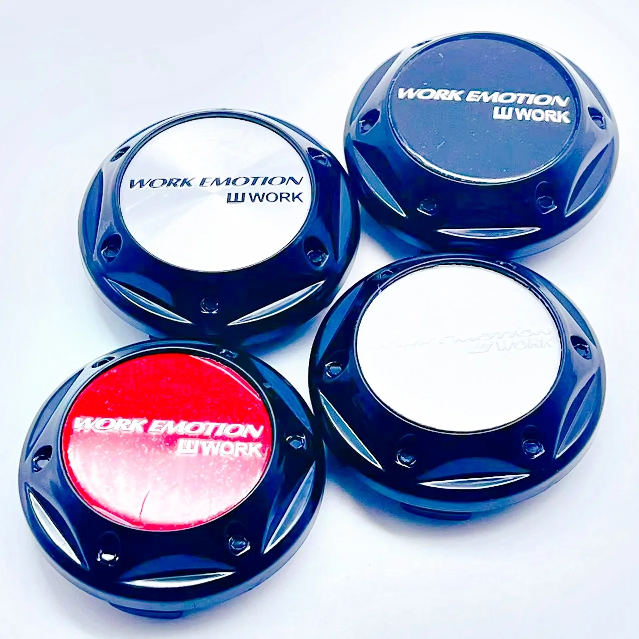 

4pcs/lot 68mm Black Silver Car Wheel Hub Cover Center Caps for WORK EMOTION Racing Styling Badge Emblem Accessories