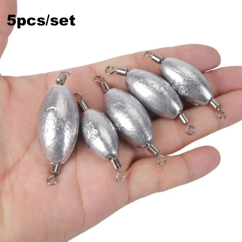 5PCS Split Weights Additional Weight Line Sinkers Olive Shaped Fishing Lead fall Sinker Droplets Weights